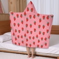 thumbnail image 5 of Red Strawberry Plants Fruit Pink Pattern Hooded Bath Towel，50"x30" for Ages 3 To 12 Kids, Quick Dry Lightweight Soft Microfiber Hood Beach Towel Cover Up for Kids, 5 of 7