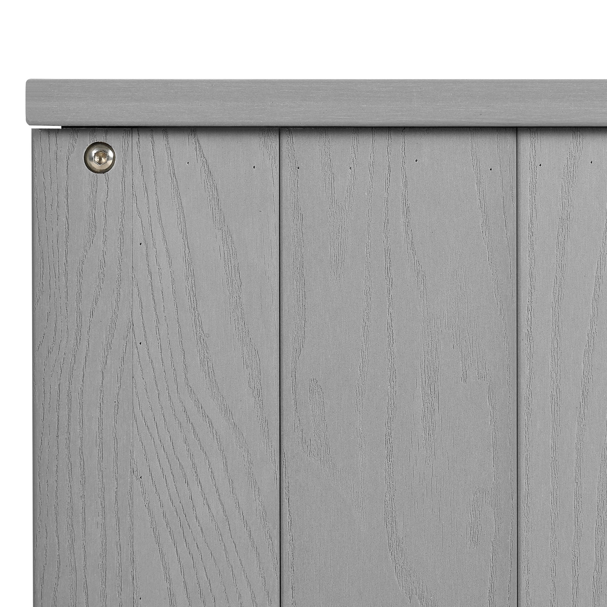 DEXTRUS Patio Outdoor Console Sideboard Buffet Cabinet,Plastic Wooden Storage Cabinet - Gray
