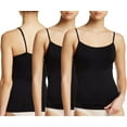 thumbnail image 3 of ToBeInStyle Women's Pack of 3 Fitted Slimming Adjustable Spaghetti Strap Camisole - Black - L/XL, 3 of 3