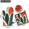 thumbnail image 6 of Abstract Leaves Kitchen Oven Mitt and Pot Holder Sets 2 Pcs for Baking, Cooking and Grilling, Heat Resistant Up To 392 °F, 6 of 7