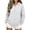 White, variant on Women’s Half Zip Hooded Sweatshirt - Fall Long Sleeve Loose Pullover Tops - Casual Outdoor Sport Loungewear Tops with Pockets