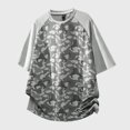thumbnail image 5 of TEAJOPSUU Men's Casual Print T-Shirt Raglan Style Lightweight & Breathable Quick Dry Short Sleeve For Outdoor Travel & Everyday Casual Wear Gray, 5 of 8