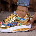 thumbnail image 2 of EKVAHL Orthopedic Sneakers for Women, Platform Printed Tennis Shoes, Arch Support Relaxed Travel Everyday Outdoor Walking Sneakers Gold, 2 of 5