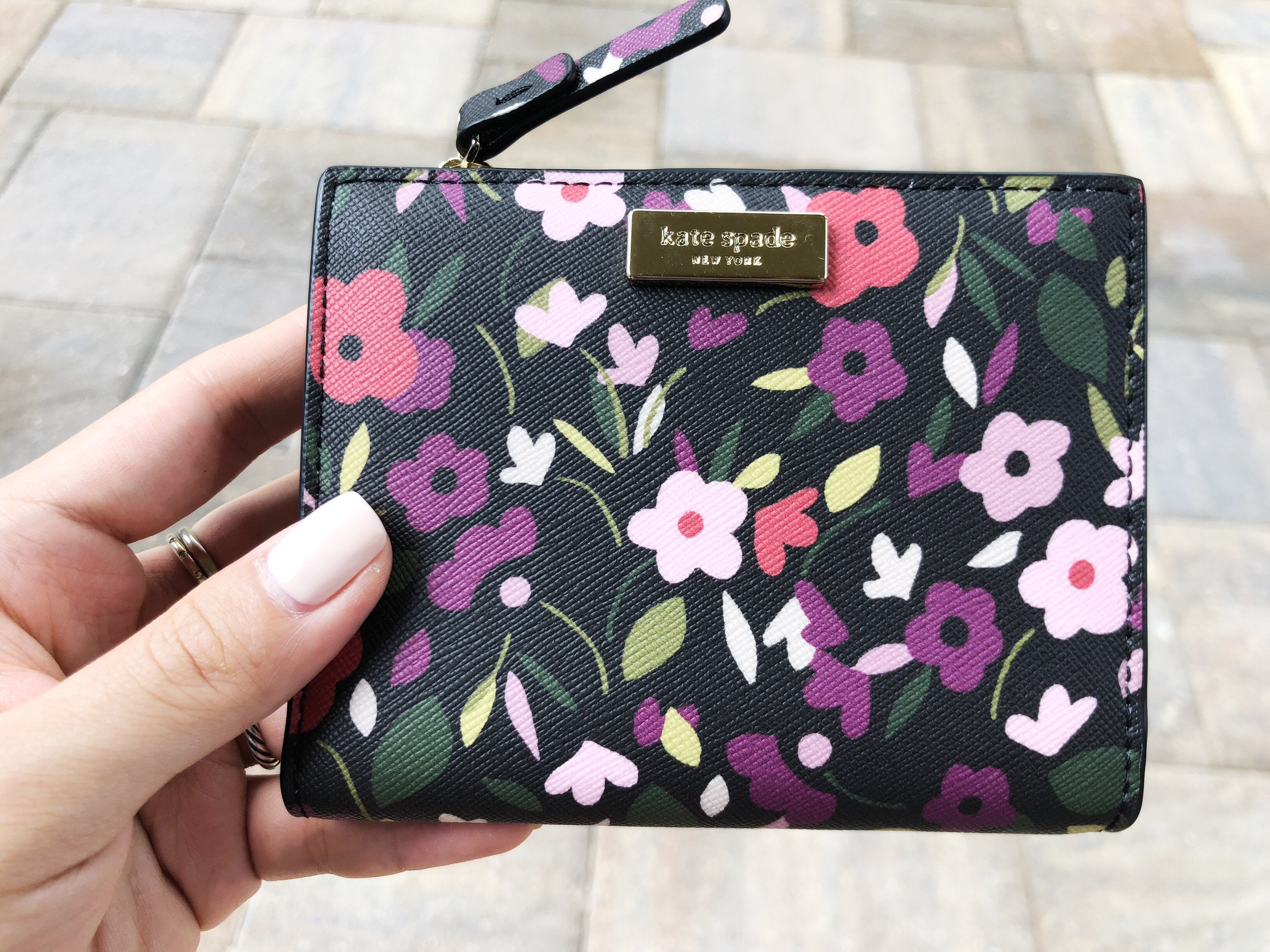 kate spade floral wristlet