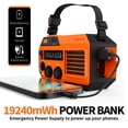 thumbnail image 3 of FosPower Radio meteorológica de emergencia (modelo A6) NOAA/AM/FM con banco de energía portátil de 19240 mWh, carga USB/solar/manivela, funciona con pilas, alarma SOS y linterna para emergencias en in, 3 of 5