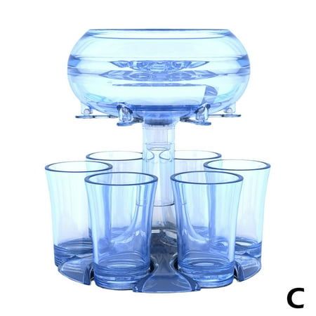 

Transparent 6-cup Automatic Wine Dispenser Party Bar Drinking Gamexp-NEW