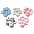 thumbnail image 2 of 5 piezas Femeninas Scrunchies de cabello bandas elásticas de la de flores ligeras cuerdas para favores de fiesta de cumpleaños ducha, 2 of 8