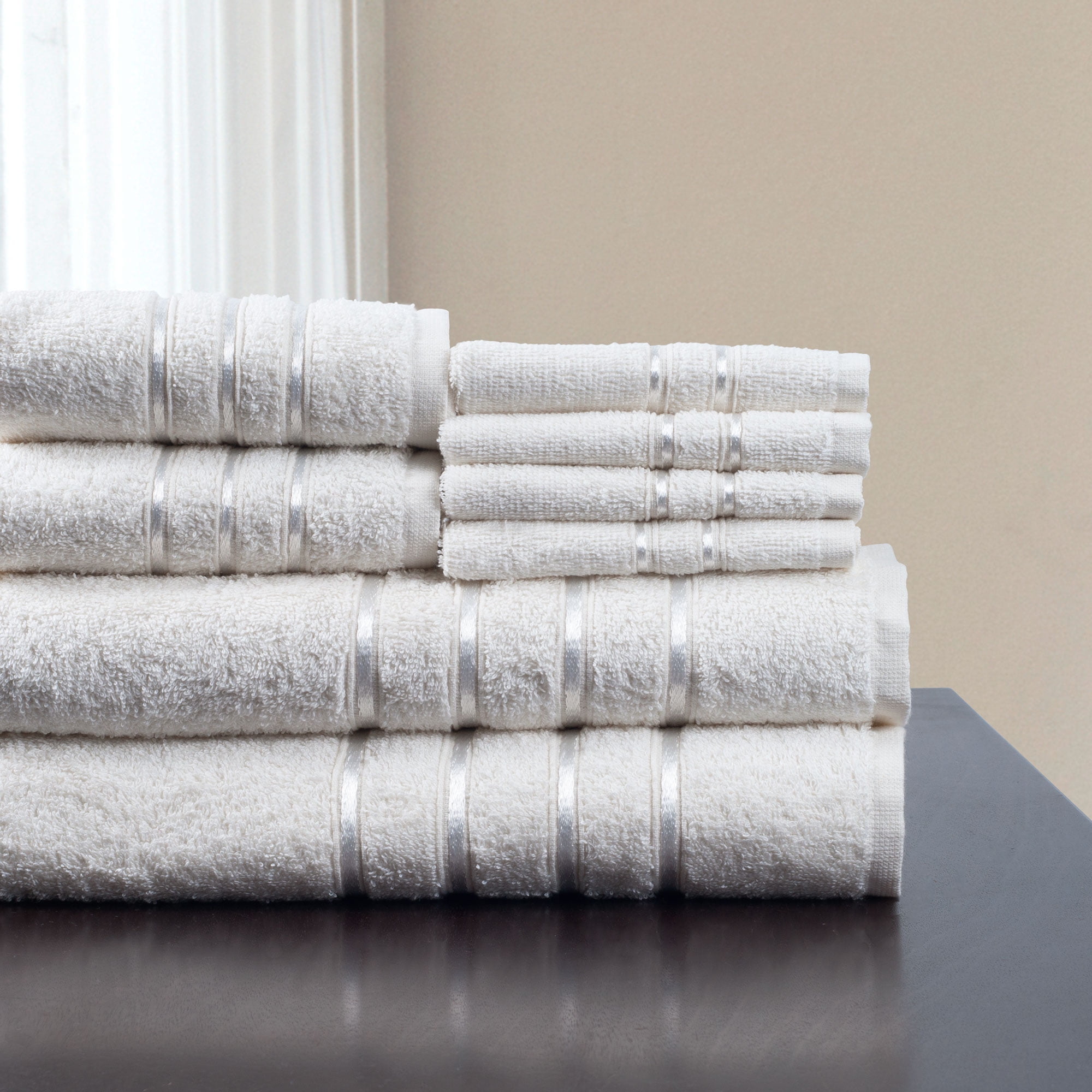 8-Piece 100% Cotton Plush Bath Towel Set by Somerset Home - Walmart.com ...