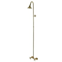 Kingston Brass CCK2132BEX Essex Wall Mount Shower Combo in Polished Brass