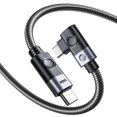thumbnail image 1 of USB 4 Ca Compati con Thunderbolt 4 Right Angle Ca 3.3 ft, USB C a USB C Ca con transferencia de datos de 20 Gbps, soporte 8K@60HZ y carga de 240 W Compati con Thunderbolt 3/4 Tipo C 1 m ACTIVE Biensenido a ACTIVE, 1 of 5