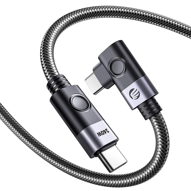 USB 4 Ca Compati con Thunderbolt 4 Right Angle Ca 3.3 ft, USB C a USB C Ca con transferencia de datos de 20 Gbps, soporte 8K@60HZ y carga de 240 W Compati con Thunderbolt 3/4 Tipo C 1 m ACTIVE Biensenido a ACTIVE