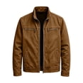 thumbnail image 4 of Jackets for Men Trendy Jerdar Men Casual Fashion Solid Long Sleeve Stand Collar Zipper Outwear Workwear Jackets, 4 of 8