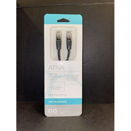 UPC: 0735854767907 | Ativa Cat 5e Network Cable  14   Black Item # 833265