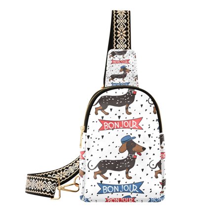 Dachshund Dogs Crossbody Bags Backpack Chest Bag Shoulder Bag Waist Bag for Outdoor Travel Hiking Fitness Cycling