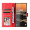 thumbnail image 2 of Nalacover for Samsung Galaxy A14 5G Wallet Case with Premium PU Leather Card Slots Holder Photograph Slot Cover, Soft Silicone Shockproof Magnetic Clasp Kickstand Wrist Strap Flip Case, Red, 2 of 4