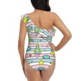 thumbnail image 5 of Gaeub Space Doodle Women's One Shoulder Ruffle Tummy Control Swimwear for Swimming Surfing Beach Party - XX-Large, 5 of 8