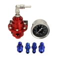 thumbnail image 1 of Universal Aluminum Alloy Adjustable Fuel Pressure Regulator with Fuel Pressure Gauge for Car Auto(Red), 1 of 4