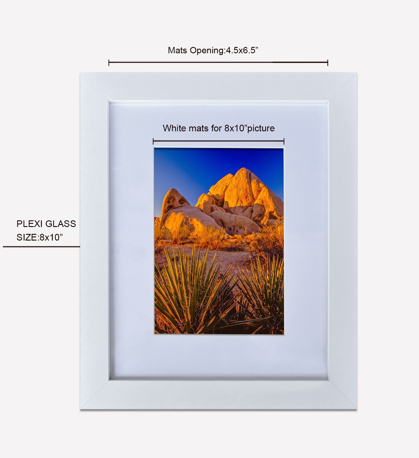 Picture Frame MDF White 8*10" Wall Mount & Tabletop Display, Pack of 6