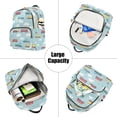thumbnail image 5 of FORMRS Mini Backpack Purse for Women Quilted Travel Daypack Casual Shoulder Bag, Blue Trains Pattern, 5 of 7
