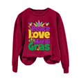 thumbnail image 4 of MSJUHEG Mardi Gras Sweater Long Sleeve Workout Tops for Women Mardi Gras Sweater for Women Sweatshirt for Women Long Shirt Shirts for Women Hoodies for Women Red S, 4 of 4