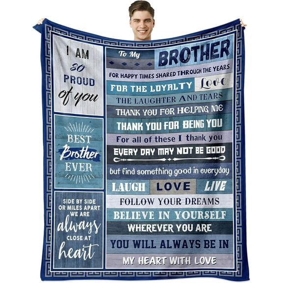 Gifts for Brother Christmas Blanket, Brother Gift from Brother Sister, Birthday Gifts for Brother, Gifts for Brother Adult, Brother Birthday Gifts from Sister/Brother Throw Blanket 50x60 Inch