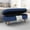 Blue + Foam, variant on Oval Storage Ottoman Bench with Rubber Wood Legs,Beige