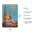 thumbnail image 2 of Fly to the Philippines - and the Orient by Clipper - Vintage Airline Travel Poster by Mark Von Arenburg c.1947 - 8 x 12 inch Vintage Wood Art Sign, 2 of 4