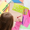 thumbnail image 2 of Craft Kits 2 Pcs Geometric Drawings Templates Multi Shaped Drafting Stencils Plastic Measuring Templates Rulers Clear Drawing Triangle Tool Protractor Set for Studying Designing Desk Supplies, 2 of 8