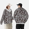 thumbnail image 4 of Gaeub Brown Moose with Pinecones Men's and Women's UPF 50+ Long-Sleeved Sun Protection Clothing, Fishing Shirt Long Sleeve Zip-Small, 4 of 7