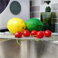 thumbnail image 5 of Roll Up Triangle Dish Drying Rack Kitchen Sink Organizer Corner Over the Sink Sponge Rag Holder Foldable Stainless Steel Drainer, 5 of 6
