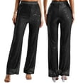 thumbnail image 3 of vastwit Womens Sparkle Sequin Wide Leg Pants High Waist Bling Glitter Dance Pants Trousers Black 3XL, 3 of 4