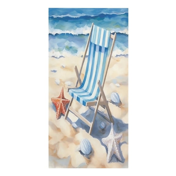 RKSupls Beach Chair Seashells Starfish Microfiber Beach Towel Absorbent Compact Towels for Swimming Pool Beach Travel Things for Vacation Essentials Adult Gift,61.4Ć30.3Inch