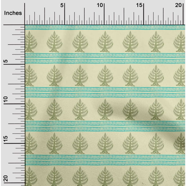oneOone Polyester Lycra Fabric Chevron & Tree Block Print Sewing Fabric BTY 56 Inch Wide