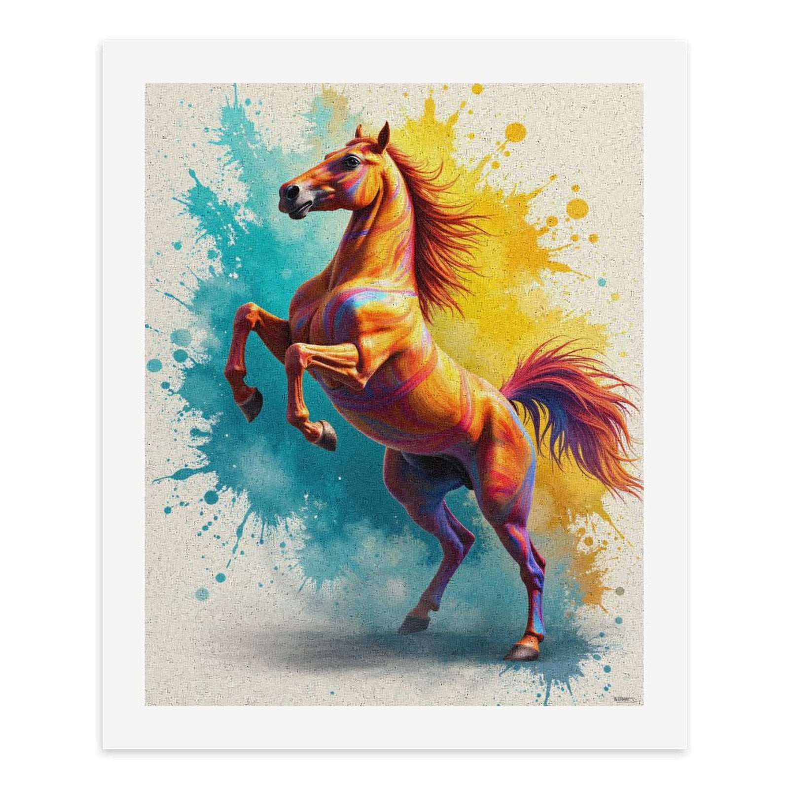 Paint By Numbers Kit for Adults Beginner - DIY Vibrant Horse Colorful Splatter Art Canvas Painting Kits for Adults, Frameless Paint By Number for Adults for Home Wall Decor 16x20 Inch