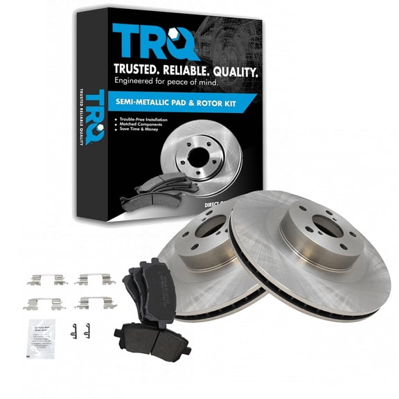 TRQ Front Brake Pad & Rotor Kit Brake Pads Brake Rotor Semi-Metallic Fits Select 2002-2003 Subaru Impreza 2001-2002 Legacy 2001 Outback