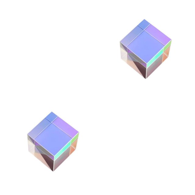 Billuyoard Espejo de prismas, cubo colorido, decoración de escritorio, divertido alivio de carga, ahorro de espacio, mano de obra fina, adorno de 20*20*20mm 2Conjunto