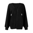 thumbnail image 5 of Chunky Cardigan Sweaters for Women Lantern Long Sleeve Open Front Oversized Cardigans with Pockets Knit Jacket Outerwear, 5 of 7