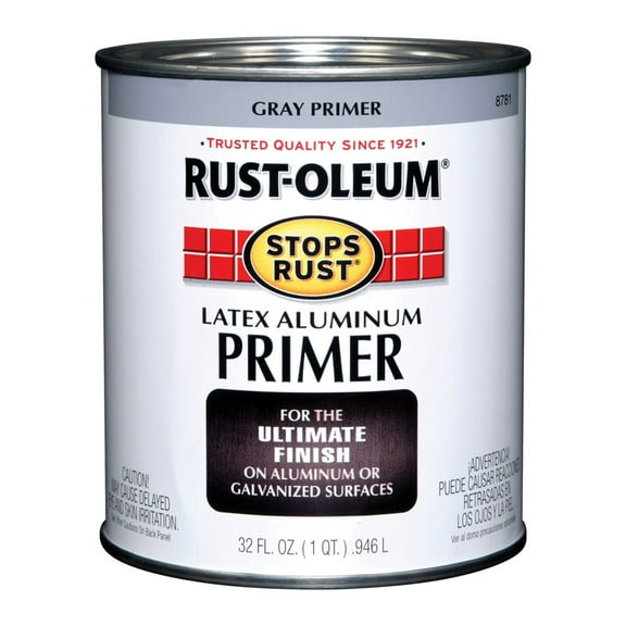 Rust-Oleum Stops Rust Latex Aluminum Primer, Gray, 1 Qt. 8781502