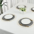 thumbnail image 6 of REGALWOVEN Rustic Placemats Set of 6 Round Rattan Placemats for Dining Table Decor Indoor Outdoor Kitchen Table Mat Wipe Clean Dark Gray 15*15in, 6 of 6