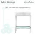 thumbnail image 4 of Pierre 24 Single, Freestanding, Open Shelf, Chrome Metal Frame Bathroom Vanity, 4 of 12