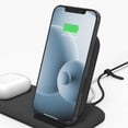 thumbnail image 4 of mophie wireless charging stand+ Wireless charging stand and pad with USB-A port. for AirPods Apple Watch iPhone Samsung Galaxy Qi-enabled Devices, 4 of 8