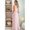 thumbnail image 3 of Women's Pink Leopard Print Pocketed Sleeveless Maxi Dress, 3 of 17