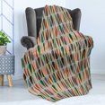 thumbnail image 4 of Mid Century Soft Flannel Fleece Throw Blanket, Simple 2 Colored Drop Shapes Abstract Symmetrical Grid Greyscale Background, Cozy Plush for Indoor and Outdoor Use, 50" x 70", Multicolor, by Ambesonne, 4 of 5