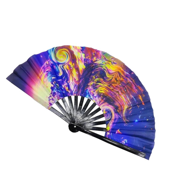 Abanico de mano plegable grande para fiestas, teatro, baile y accesorios artísticos. Estilo A