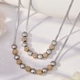 thumbnail image 3 of AEXTO Elegant Dual-Tone Beaded Necklace Versatile Minimalist Design for All Occasions, 3 of 8