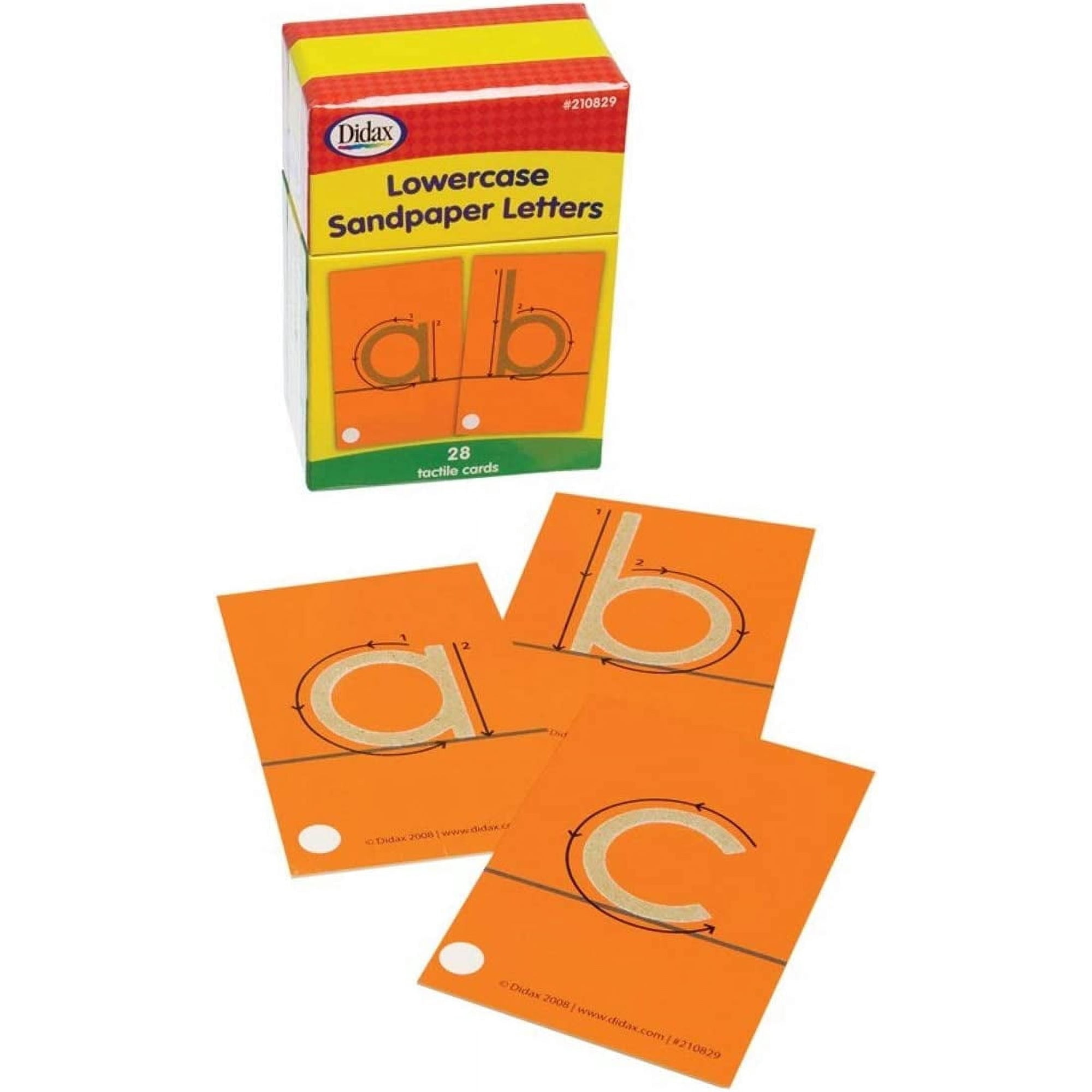 Didax Educational Resources Tactile Cards Pack of 28 Sandpaper Letters Lowercase 4-1/4 X 2-5/8 in Multi-Colored