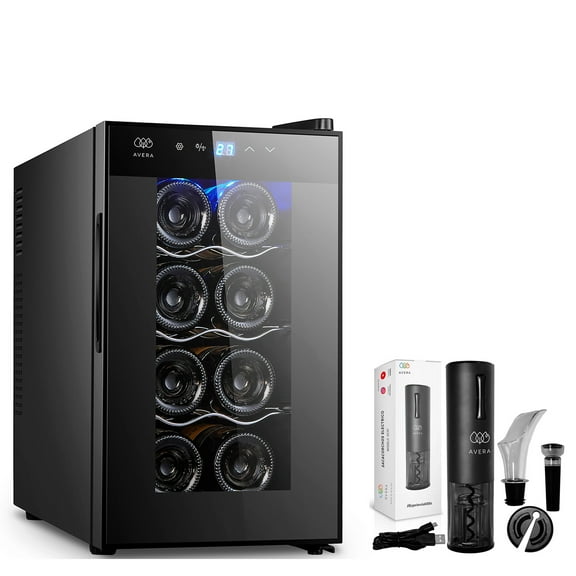 Combo Cava Enfriadora Vinos 8 botellas y sacacorchos Avera EV8DC01