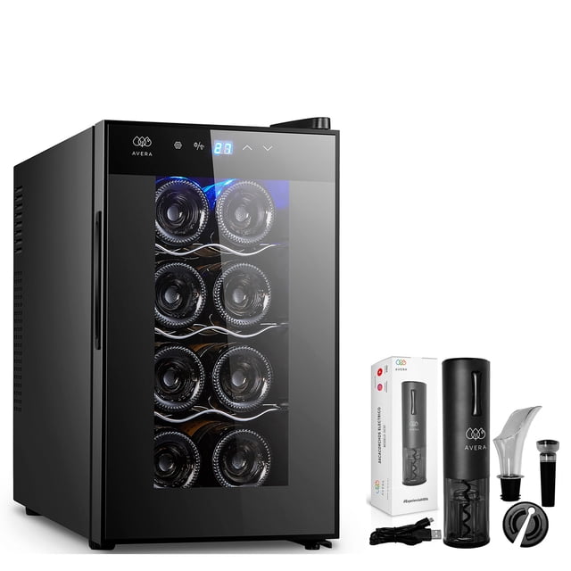 Combo Cava Enfriadora Vinos 8 botellas y sacacorchos Avera EV8DC01