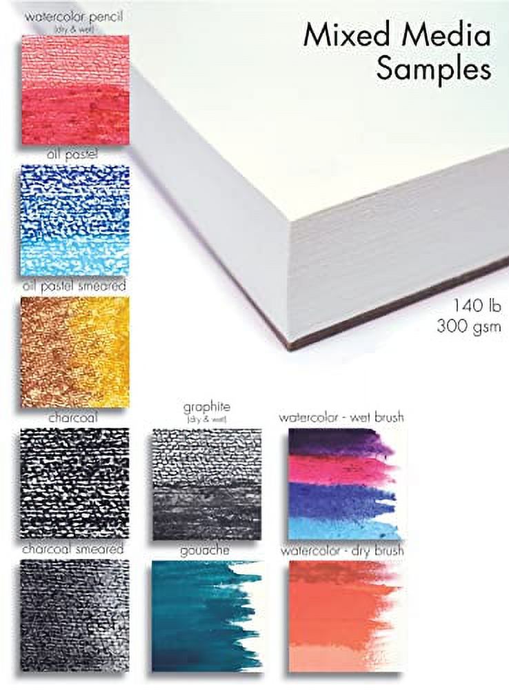 9" x 12" Watercolor Pad, 3 Pack (150 Extra Heavyweight Sheets), 140 lb/300gsm, by Better Office Products, Gaouche Book with Fold-Over Cover, Gum Bound Easy Tear, Acid Free, Cold Press, Natural White