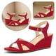 thumbnail image 3 of Zapatos Tacón Cuña para Fiesta Boda Cómodos Con Correa en El Tobillo Mujer, 3 of 9